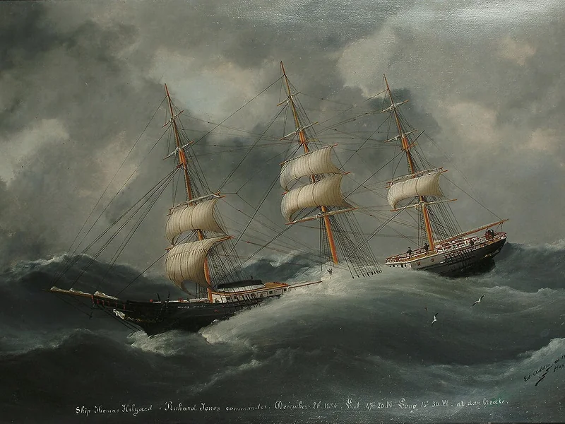 1847-Edouard Adam - La nave Thomas Hilyard durante una tempesta (1885)
